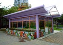 新北市重慶公園玻璃屋影像彩繪玻璃